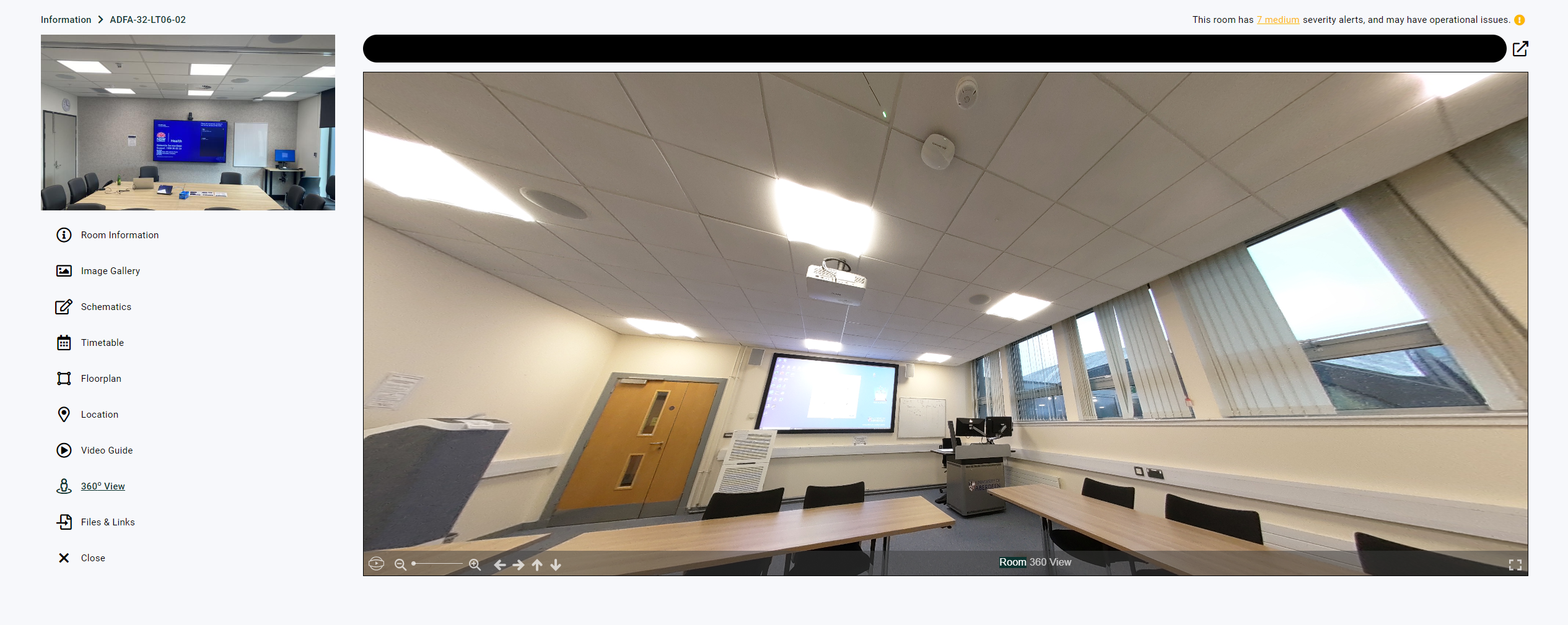 Interactive 360-degree room view