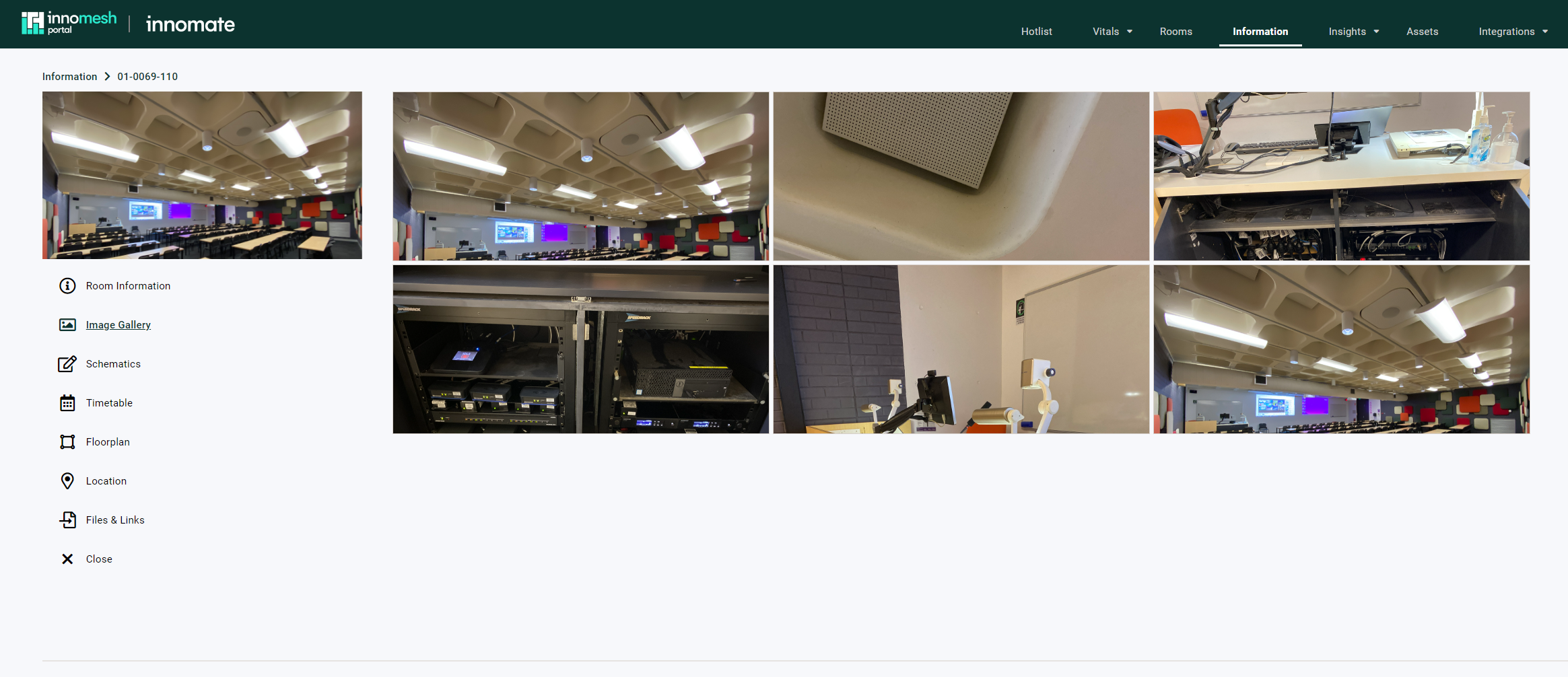 Image Gallery grid view showing room photos