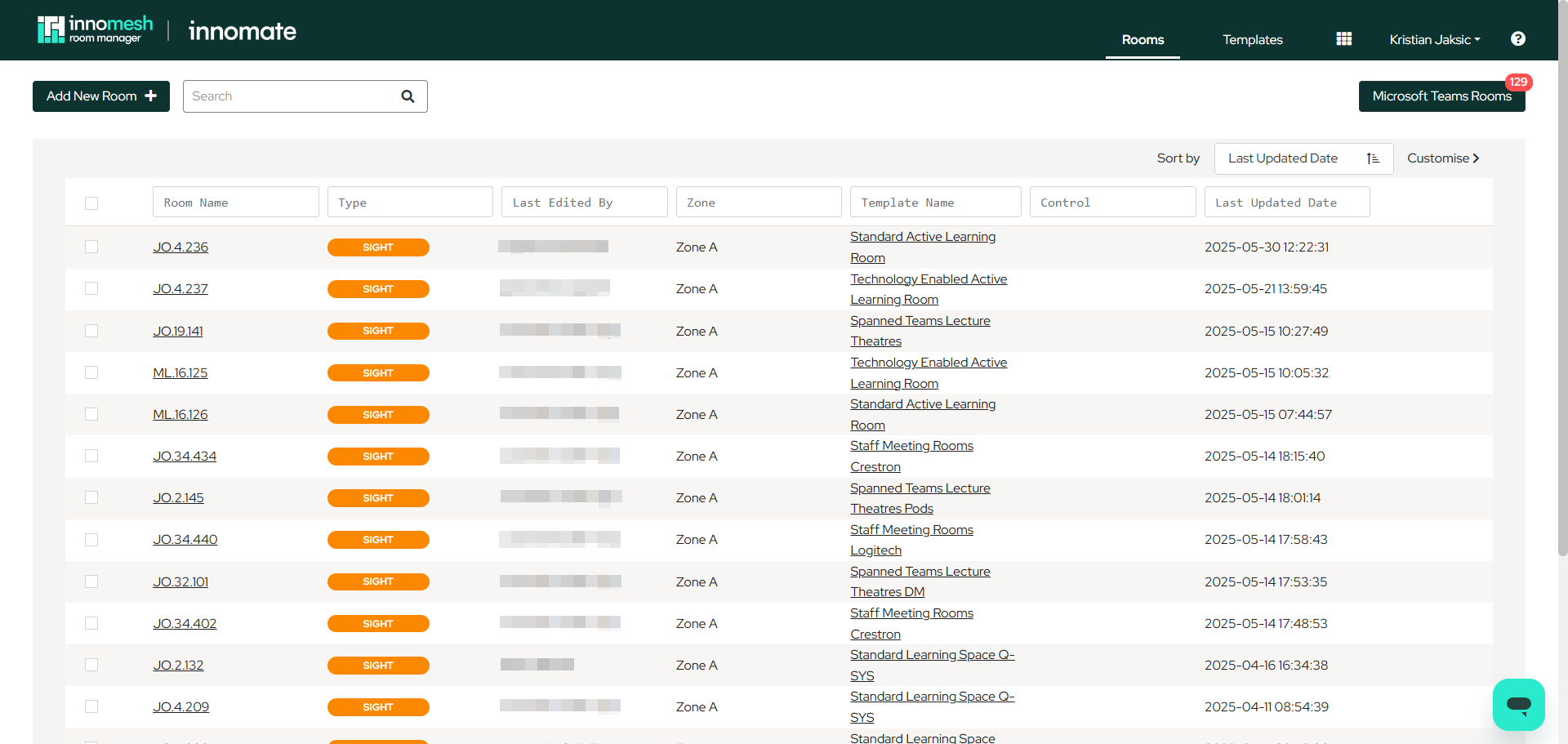 Step 1 - Select a system template for the MTR