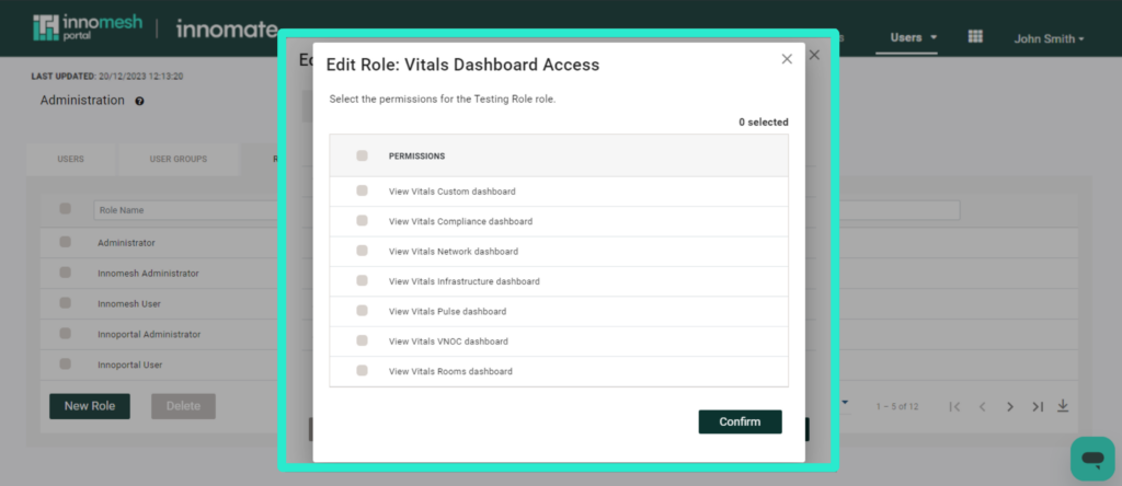 Hotlist Access custom permissions picker for a role