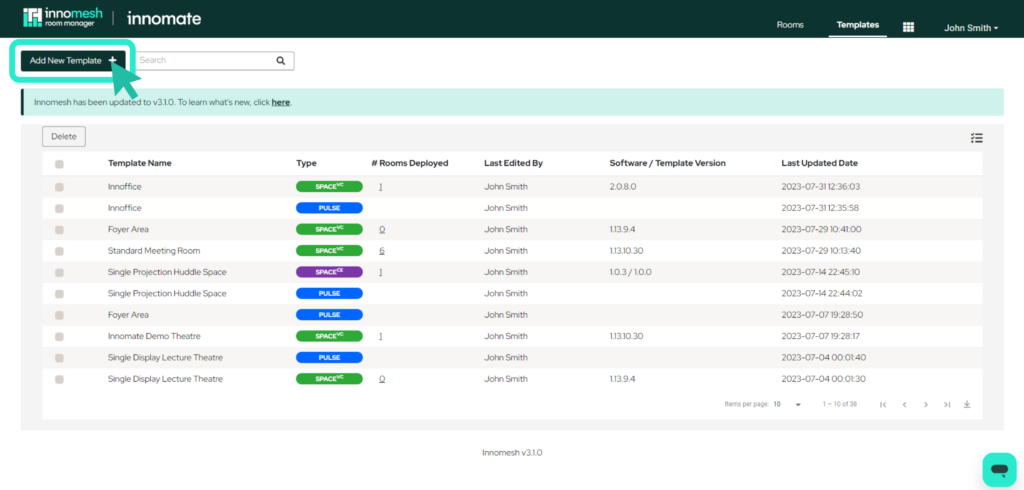 Templates Page