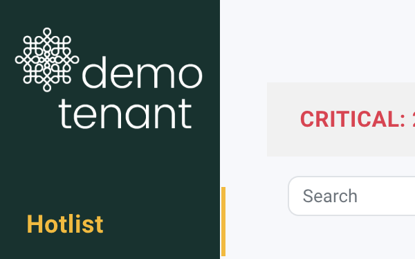 Portal header showing the client logo in the top-left corner