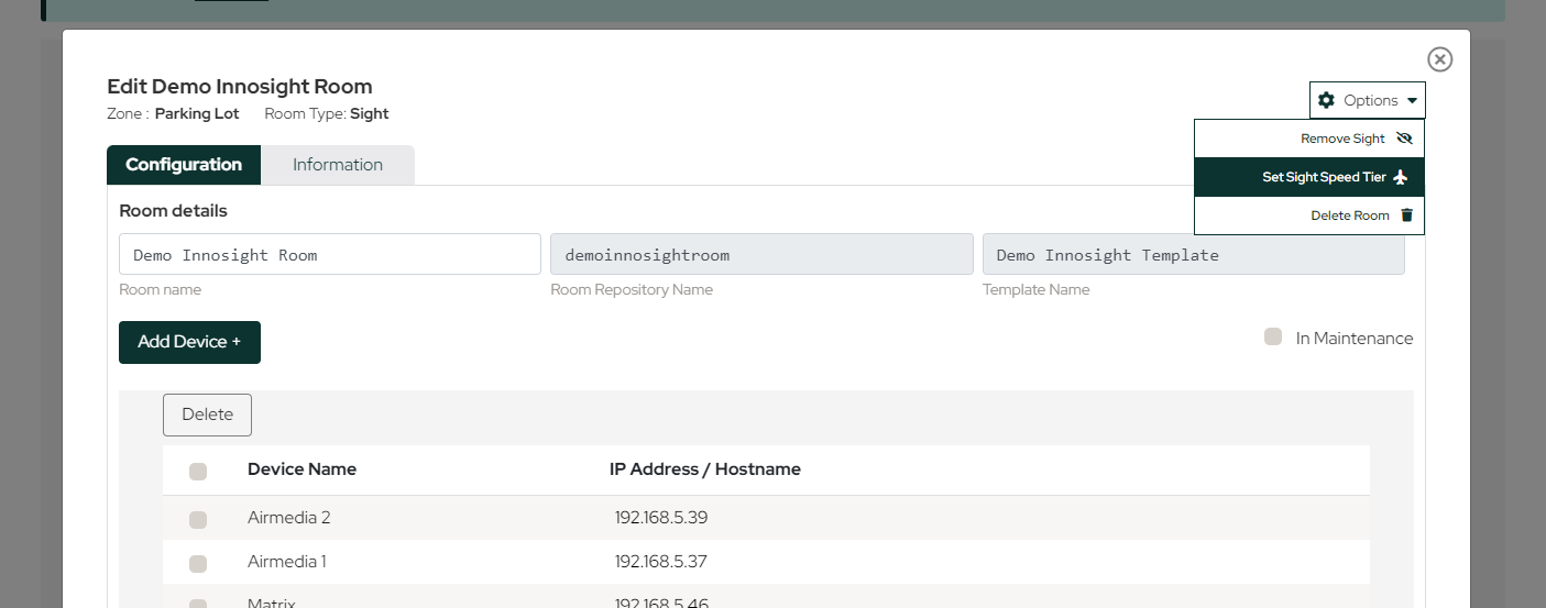 Set Sight Speed Tier dialog with Standard, Accelerated and Turbocharged radio options