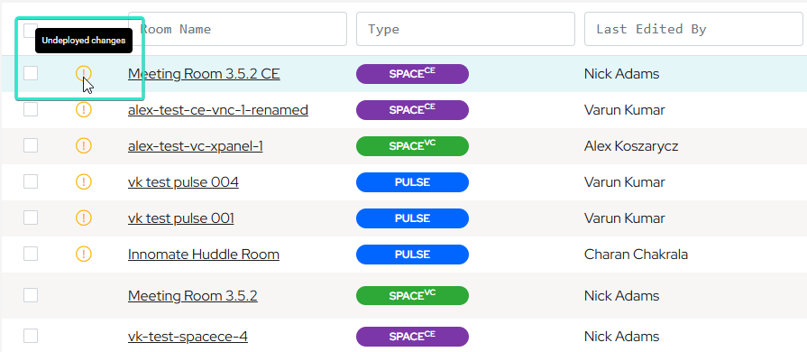 Warning banner prompting the user to deploy undeployed configuration changes before navigating away