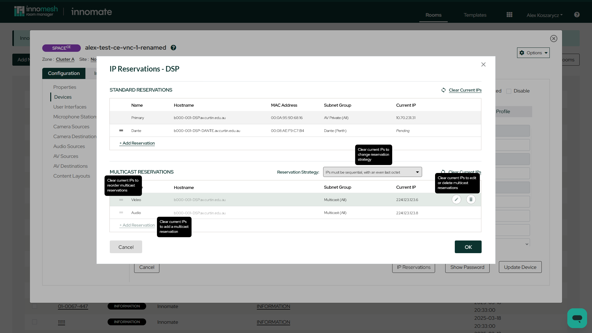 Multicast address reservation configuration in the DDI integration